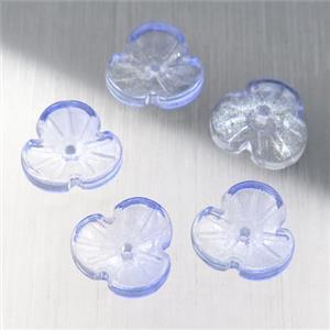 blue crystal glass clover beads, approx 12mm [GS1736]