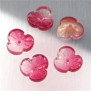 red crystal glass clover beads, approx 12mm [GS1737]
