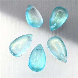 teal crystal glass teardrop beads, approx 8-14mm [GS1743]