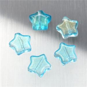 teal crystal glass star beads, approx 8mm [GS1752]