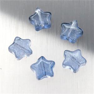 blue crystal glass star beads, approx 8mm [GS1753]