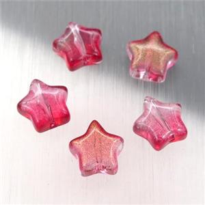 red crystal glass star beads, approx 8mm [GS1754]