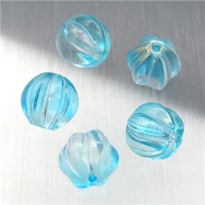teal crystal glass melon beads, approx 10mm dia [GS1759-10MM]