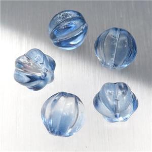 blue crystal glass melon beads, approx 10mm dia [GS1760-10MM]