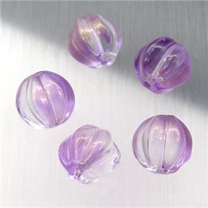 purple crystal glass melon beads, approx 10mm dia [GS1761-10MM]