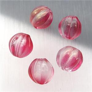 red crystal glass melon beads, approx 10mm dia [GS1762-10MM]