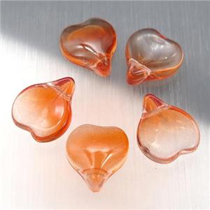 orange jadeite glass teardrop beads, approx 13-14mm [GS1780]