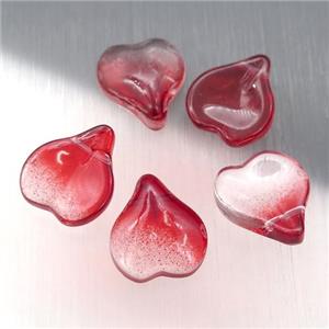 red jadeite glass teardrop beads, approx 13-14mm [GS1781]