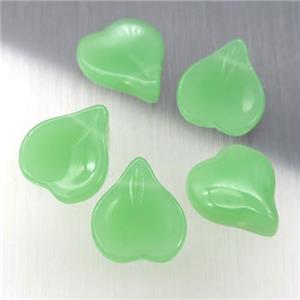 green jadeite glass teardrop beads, approx 13-14mm [GS1783]