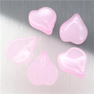 pink jadeite glass teardrop beads, approx 13-14mm [GS1784]