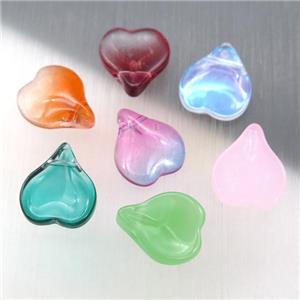jadeite glass teardrop beads, mixed color, approx 13-14mm [GS1786]
