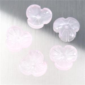 lt.pink jadeite glass clover beads, approx 12mm [GS1792]