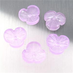 lt.purple jadeite glass clover beads, approx 12mm [GS1793]
