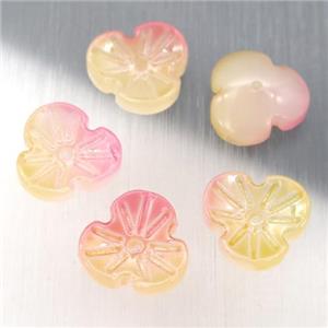 jadeite glass clover beads, approx 12mm [GS1796]