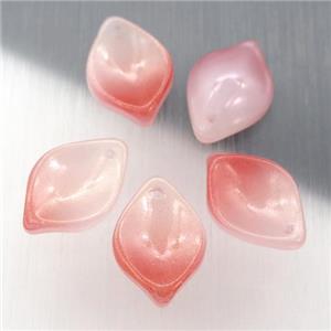 red jadeite glass leaf beads, approx 13-18mm [GS1801]