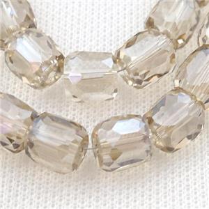 champagne Crystal Glass barrel beads, faceted, approx 10mm, 50pcs per st [GS1832]