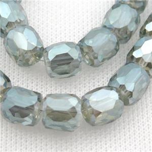 green Crystal Glass Beads, faceted barrel, approx 10mm, 50pcs per st [GS1833]