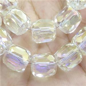 Crystal Glass Beads, faceted barrel, approx 10mm, 50pcs per st [GS1835]