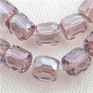 purple Crystal Glass Beads, faceted barrel, approx 10mm, 50pcs per st [GS1836]