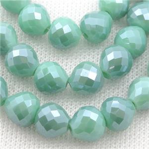green Jadeite Glass Beads, faceted teardrop, approx 10mm, 50pcs per st [GS1891-10MM]