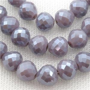 purple Jadeite Glass Beads, faceted teardrop, approx 10mm, 50pcs per st [GS1894-10MM]