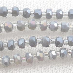 Jadeite Glass Beads, faceted rondelle, approx 4mm, 62cm length [GS1910]