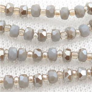 Jadeite Glass Beads, faceted rondelle, approx 4mm, 62cm length [GS1923]