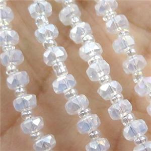 Crystal Glass Beads, faceted rondelle, approx 4mm, 62cm length [GS1929]