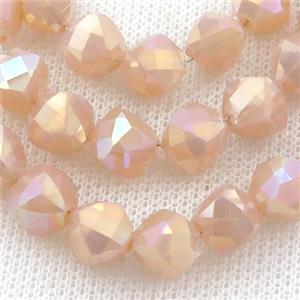 peach Jadeite Glass Beads, freeform, approx 9mm, 60pcs per st [GS1942]
