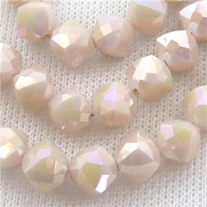 beige Jadeite Glass Beads, freeform, approx 9mm, 60pcs per st [GS1944]