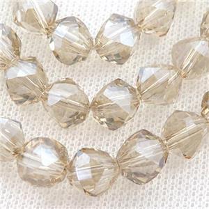champagne Crystal Glass Beads, freeform, approx 9mm, 60pcs per st [GS1952]