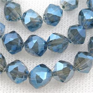 grayblue Crystal Glass Beads, freeform, approx 9mm, 60pcs per st [GS1953]