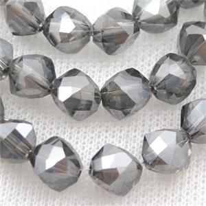 gray Crystal Glass Beads, freeform, approx 9mm, 60pcs per st [GS1958]