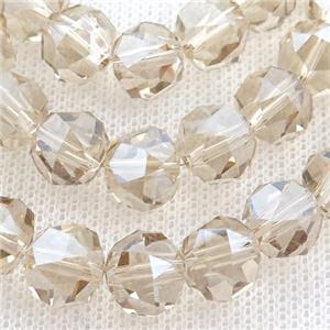 champagne Crystal Glass Beads, faceted round, approx 10mm, 60pcs per st [GS1968]