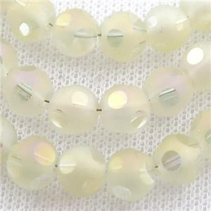 yellow round Crystal Glass Beads, matte, approx 8mm, 72pcs per st [GS1972]