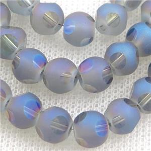 round Crystal Glass Beads, matte, approx 8mm, 72pcs per st [GS1973]