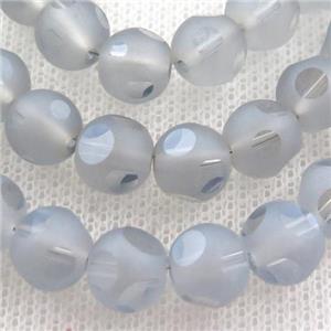 gray round Crystal Glass Beads, matte, approx 8mm, 72pcs per st [GS1977]