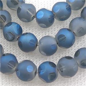 blue round Crystal Glass Beads, approx 8mm, 72pcs per st [GS1978]