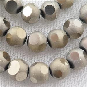 golden round Crystal Glass Beads, approx 8mm, 72pcs per st [GS1979]