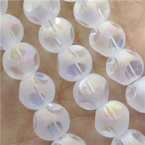 white round Crystal Glass Beads, matte, approx 8mm, 72pcs per st [GS1980]