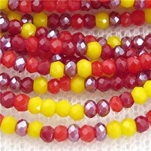 mix Jadeite Glass beads, faceted rondelle, approx 2.5mm [GS2003]
