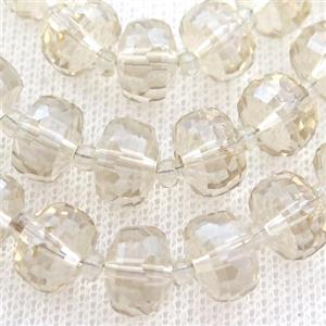 champagne Crystal Glass beads, faceted rondelle, approx 5-7mm, 100pcs per st [GS2013-8MM]
