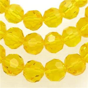 yellow Crystal Glass Beads, faceted round, approx 10mm, 72pcs per st [GS2018]