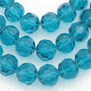 peacockblue Crystal Glass Beads, faceted round, approx 10mm, 72pcs per st [GS2021]