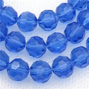blue Crystal Glass Beads, faceted round, approx 10mm, 72pcs per st [GS2024]