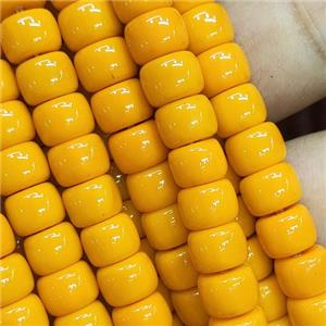 orange Jadeite Glass beads, barrel, approx 8mm [GS2029]