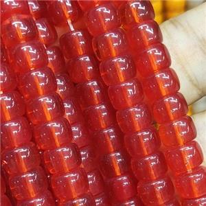 red Jadeite Glass beads, barrel, approx 8mm [GS2030]