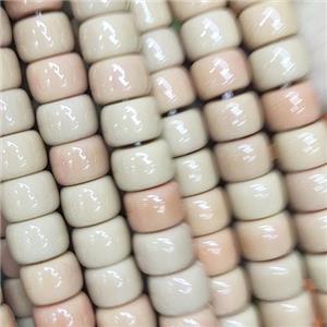 Jadeite Glass beads, barrel, approx 8mm [GS2044]