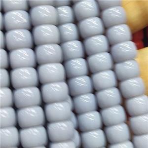 gray Jadeite Glass beads, barrel, approx 8mm [GS2048]