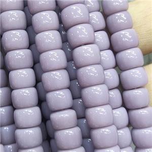 lavender Jadeite Glass beads, barrel, approx 8mm [GS2051]